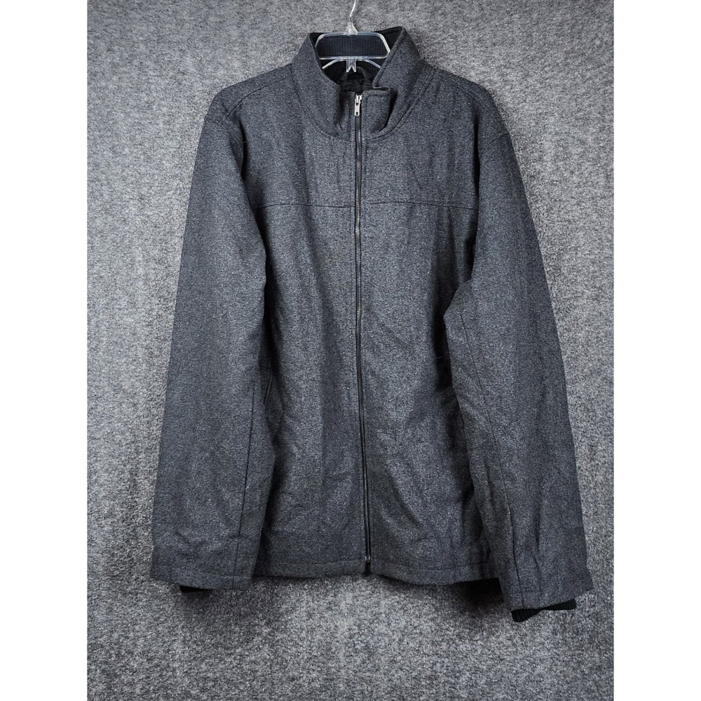 Gap Wool Blend Full Zip Jacket Mens XL Charcoal Grey Mock Neck Lined Coat